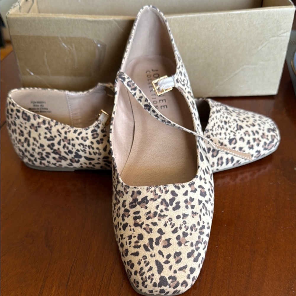 Joie Tan and Brown Animal Print Flats
